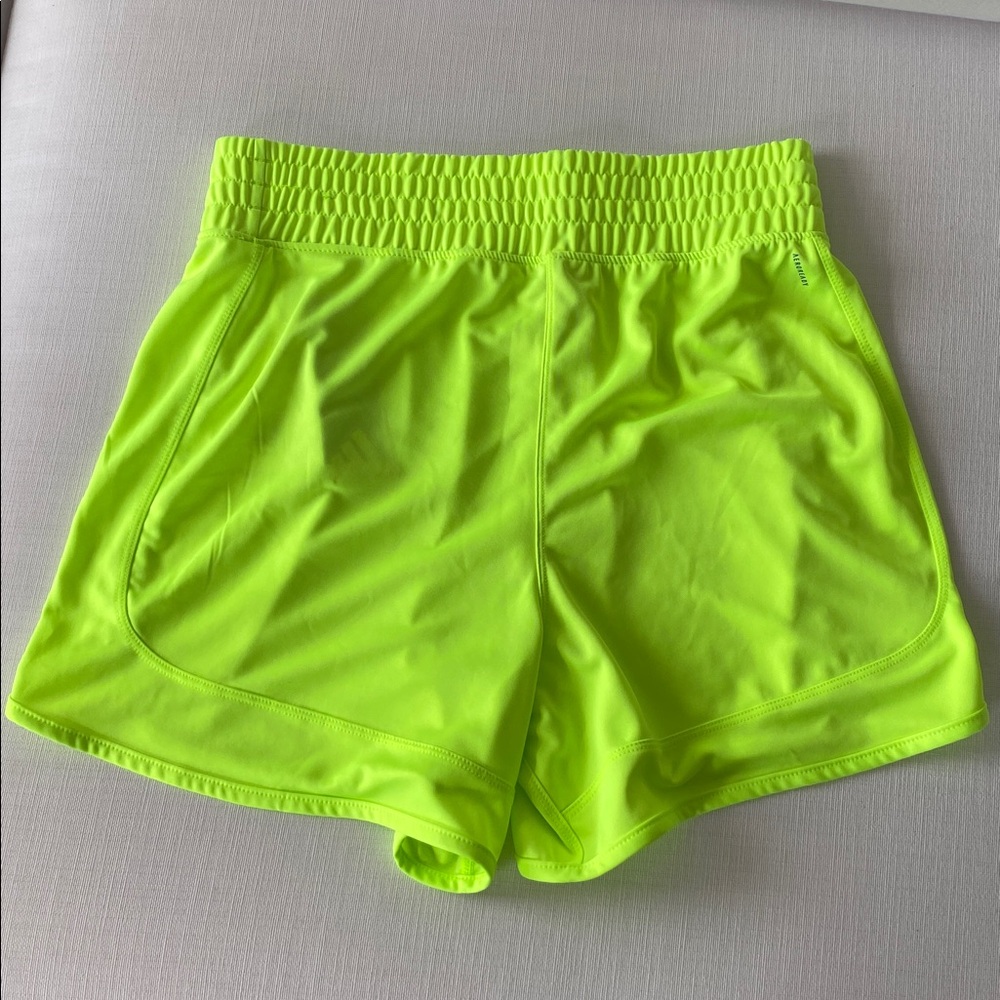 NWT Adidas Pacer Knit High-Rise Shorts 5” | Size M | Neon Green - Picture 5 of 6